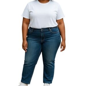 Lane Bryant Denim Jeans Relaxed Fit Pockets Dark Wash Plus Size‎ 18